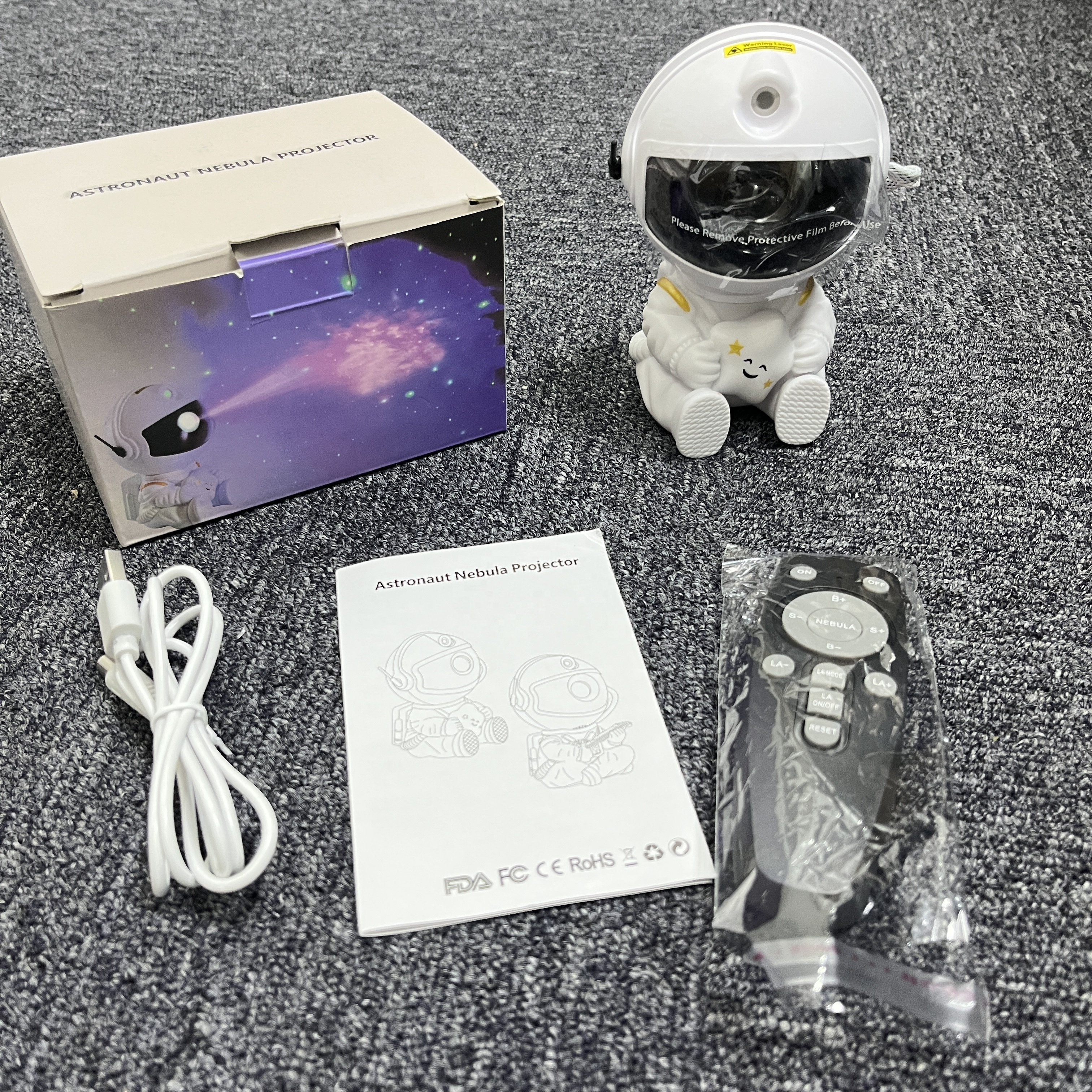 Astronaut Star Projection Night Light With Remote Control