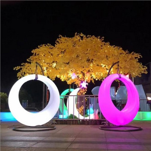 Outdoor Entertainment colorful hanging swing chair lighting Remote Control LED Illuminated Swing