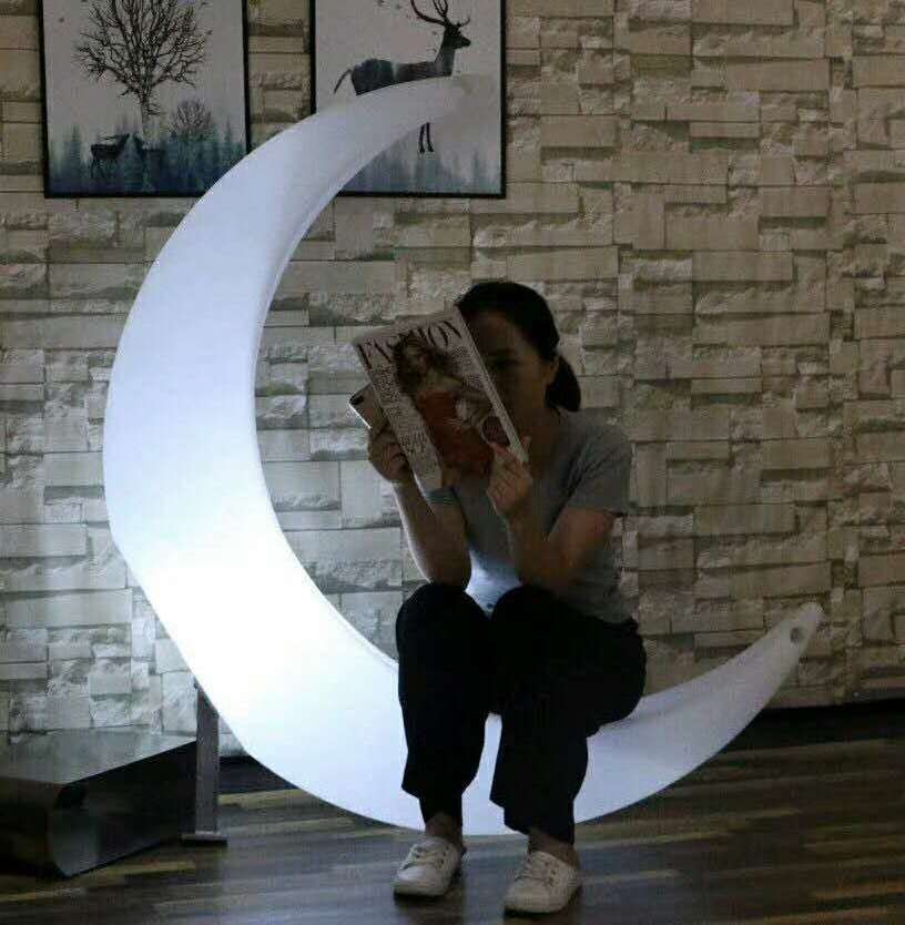 plastic moon swing glow led moon chair for wedding