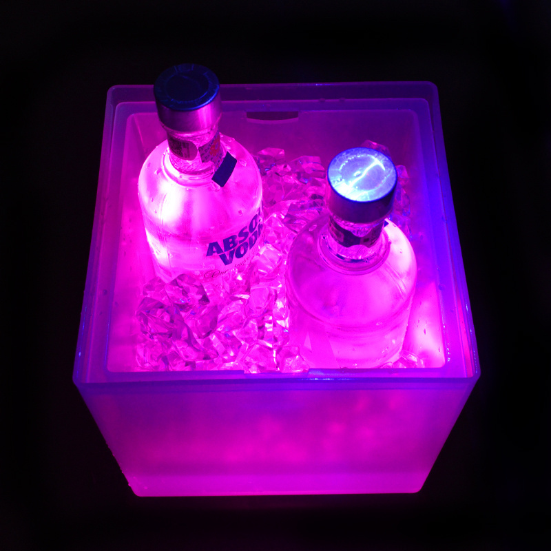 LED luminous ice bucket double square plastic ice bucket