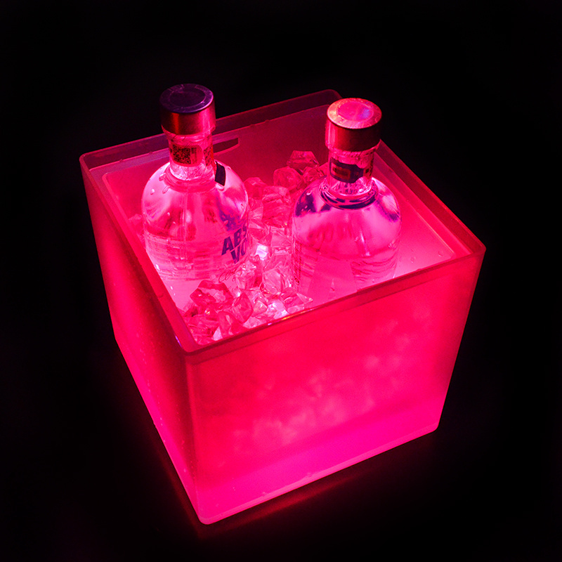 LED luminous ice bucket double square plastic ice bucket