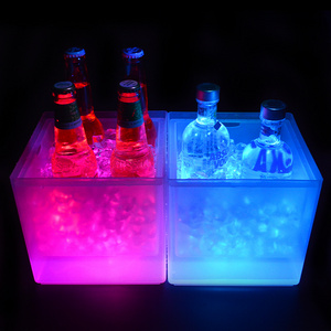 LED luminous ice bucket double square plastic ice bucket