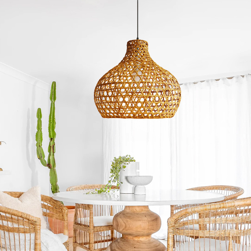 Wabi-sabi rattan chandelier /rattan art lamps /hand woven rattan pendant light