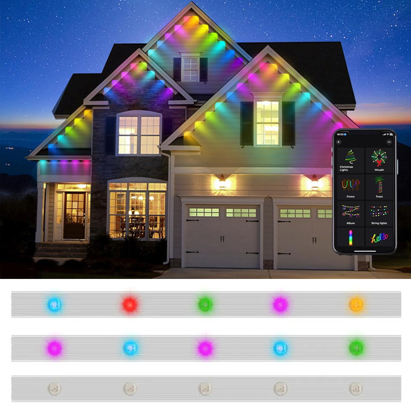 Led Pixel Holiday Point Lights App Control Permanent Christmas Lights Strips