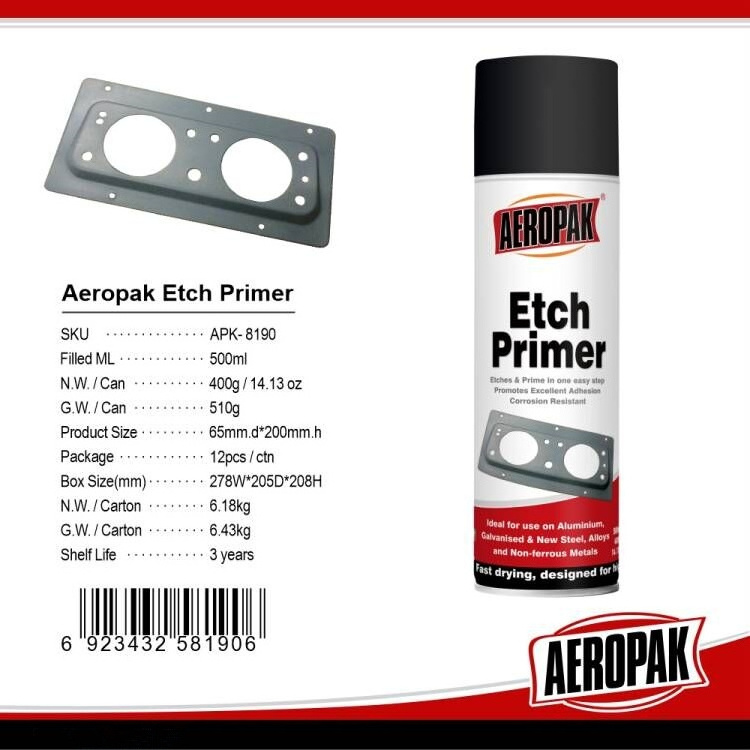 Aeropak Etch Primer Spray 500ml Aerosol Metal Fiberglass Aluminum