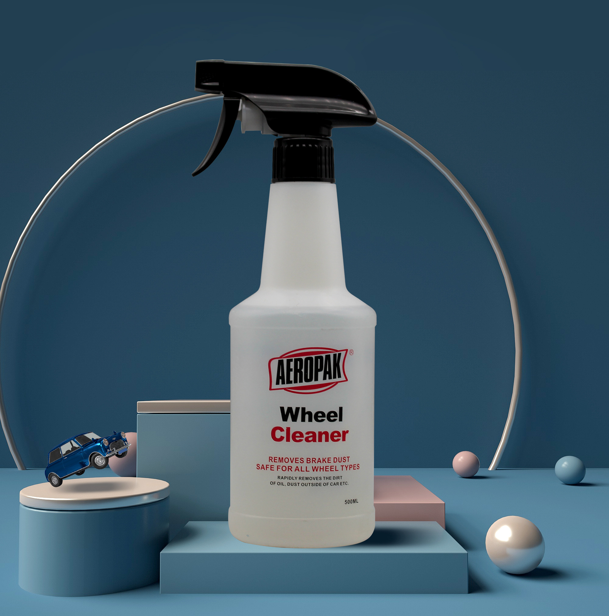 AEROPAK extreme Wheel Cleaner liquid spray 500ml plastic bottle Powerful Formula to Easily Remove Stubborn Brake Dust Tough dirt