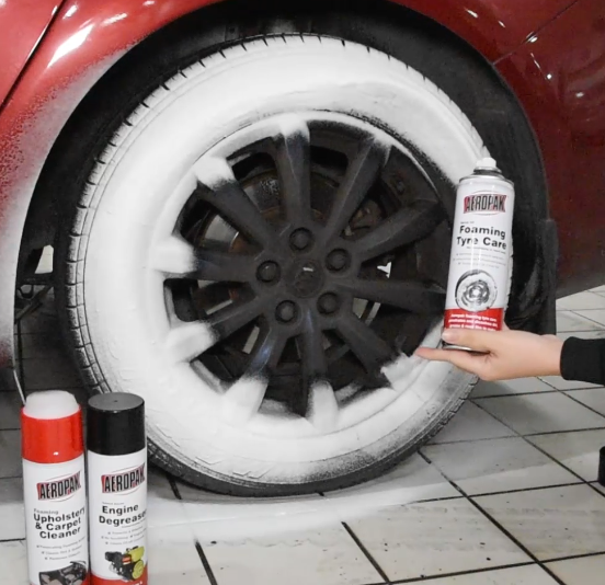 Effective spray can Foaming tire cleaner tire shine polish 500ml wheel cleaner