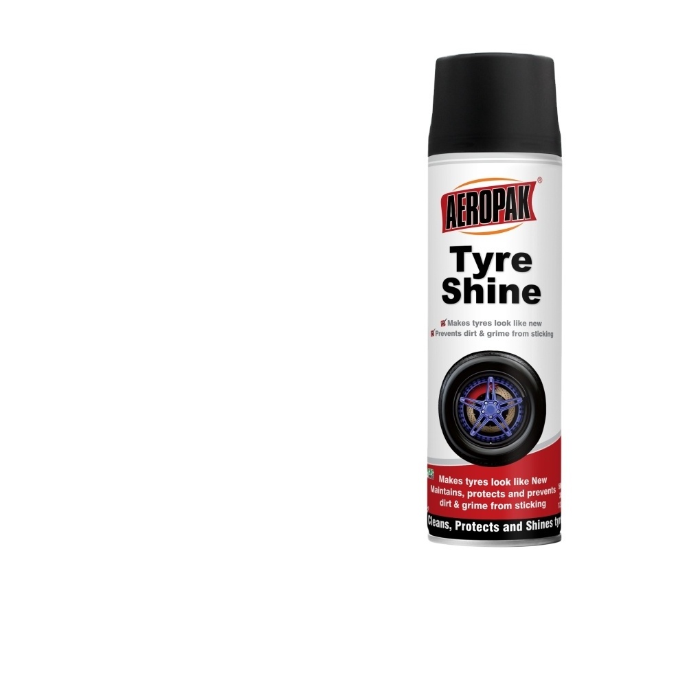 AEROPAK Tyre Shine Aerosol Spray 500ml Tire Care Protect Extra Glossy Safe for Cars Trucks Motorcycles RVs