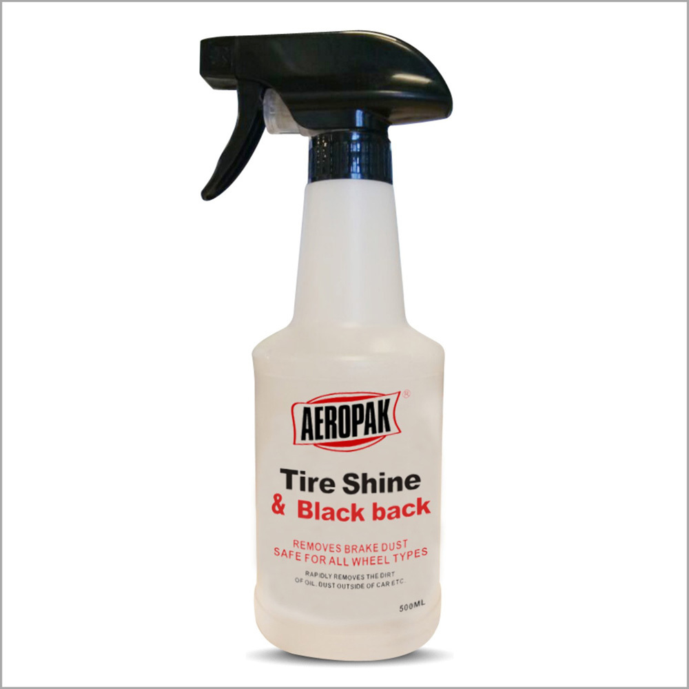 AEROPAK Tyre clean shine liquid spray 500ml special professional formula silicone polymers UV inhibitors lock long lasting