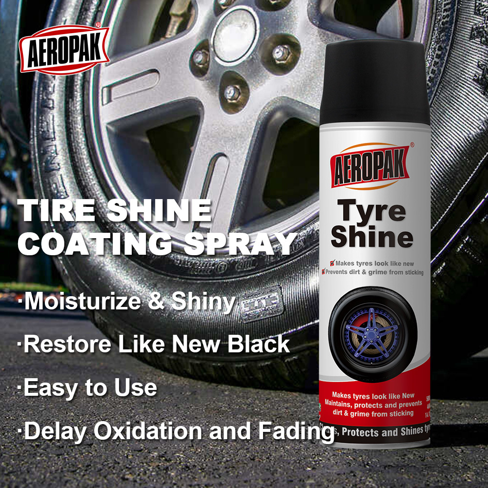 Aeropak 500ml Aerosol High Gloss Tire Polish Shine Spray