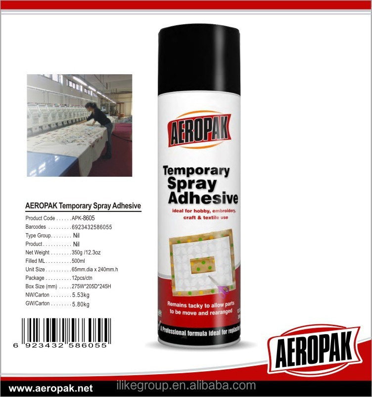 Free sample MSDS Embroidery Bonds temporary spray adhesive