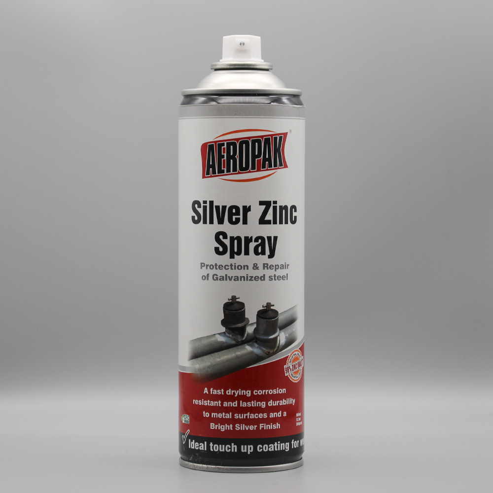 Aeropak Silver Zinc Spray 500ml Aerosol Paint for Metal