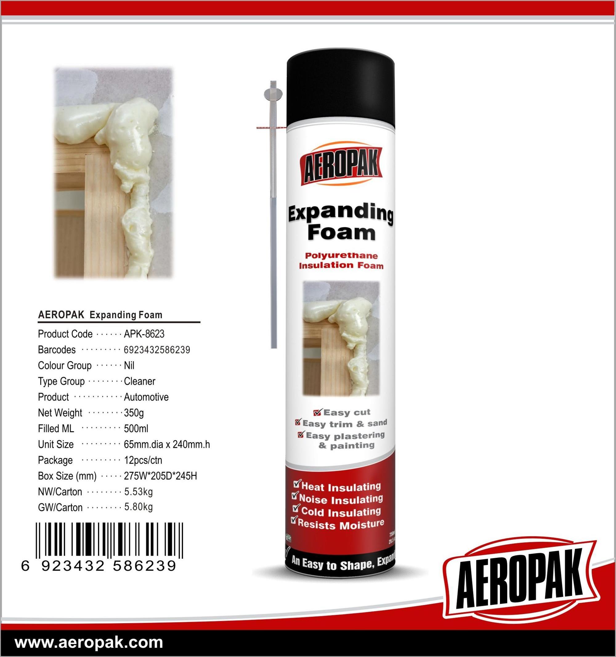 High Strength High Density 750ml Polyurethane Construction Expanding waterproof PU Spray Foam