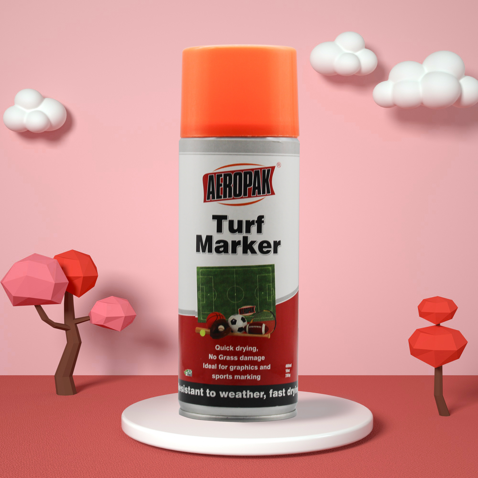 Aeropak 400ml Aerosol Scribing Turf Marking Paint Spray for Grass