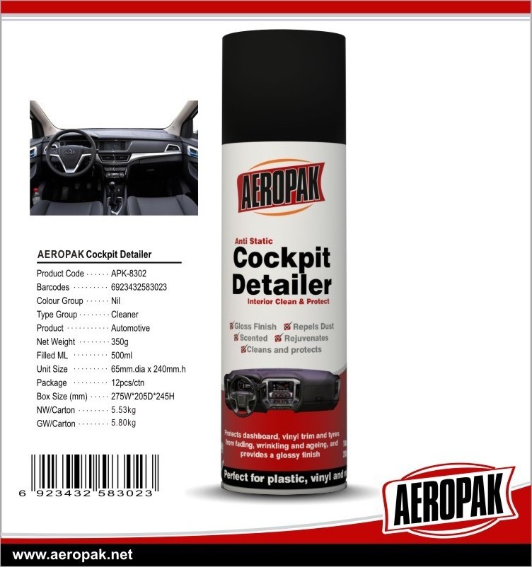 Aeropak Car care products Cockpit Cleaner dashboard polish spray for car wash