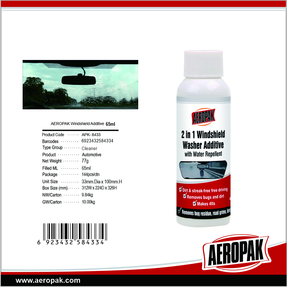 Aeropak 2 in 1 Windshield Additive with Glass Water Repellent Washer Cleaner