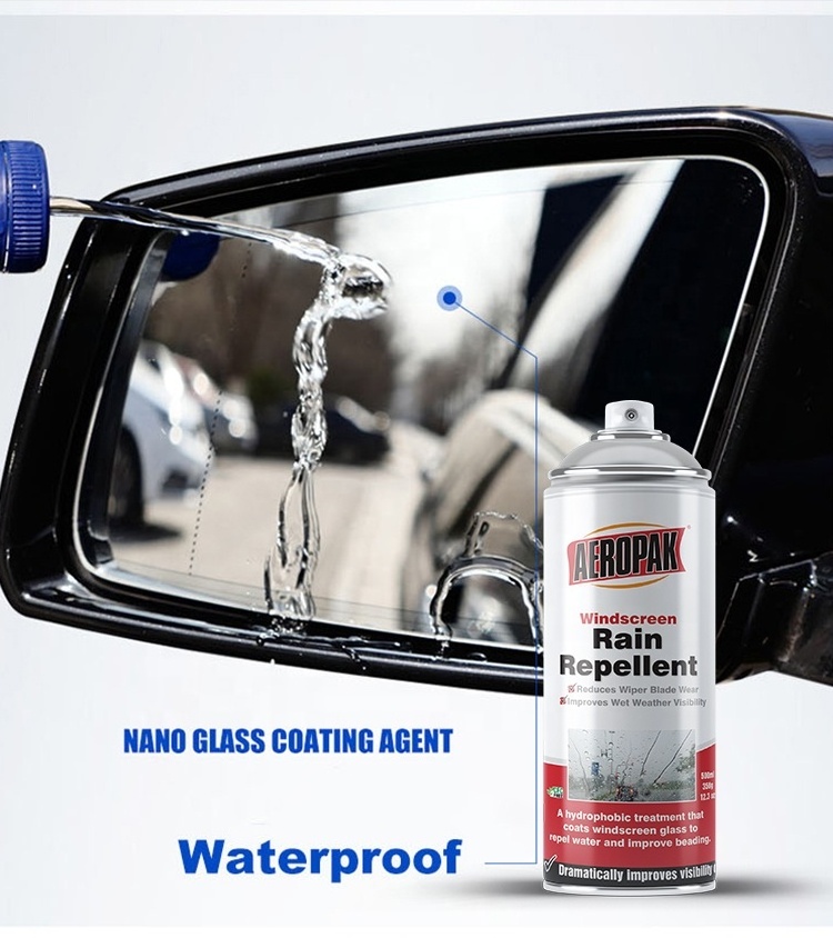 Aeropak 500ml Aerosol Car Window Windshield Glass Water Repellent Spray