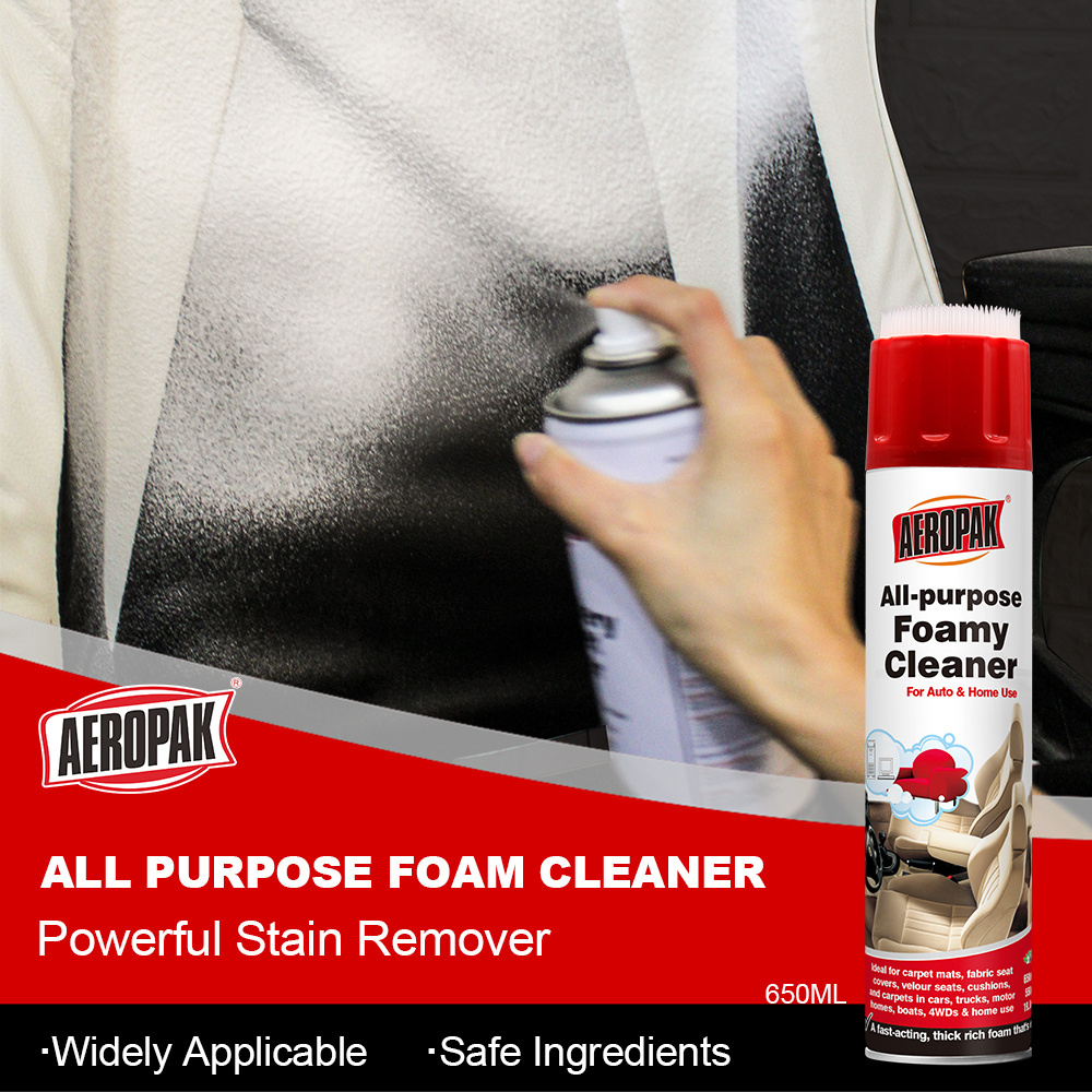 AEROPAK 650ML Car Multi-Purpose All Purpose Foam Cleaner For Carpet Upholstery Fabric Washing