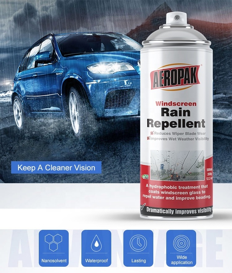 Aeropak 500ml Aerosol Car Window Windshield Glass Water Repellent Spray