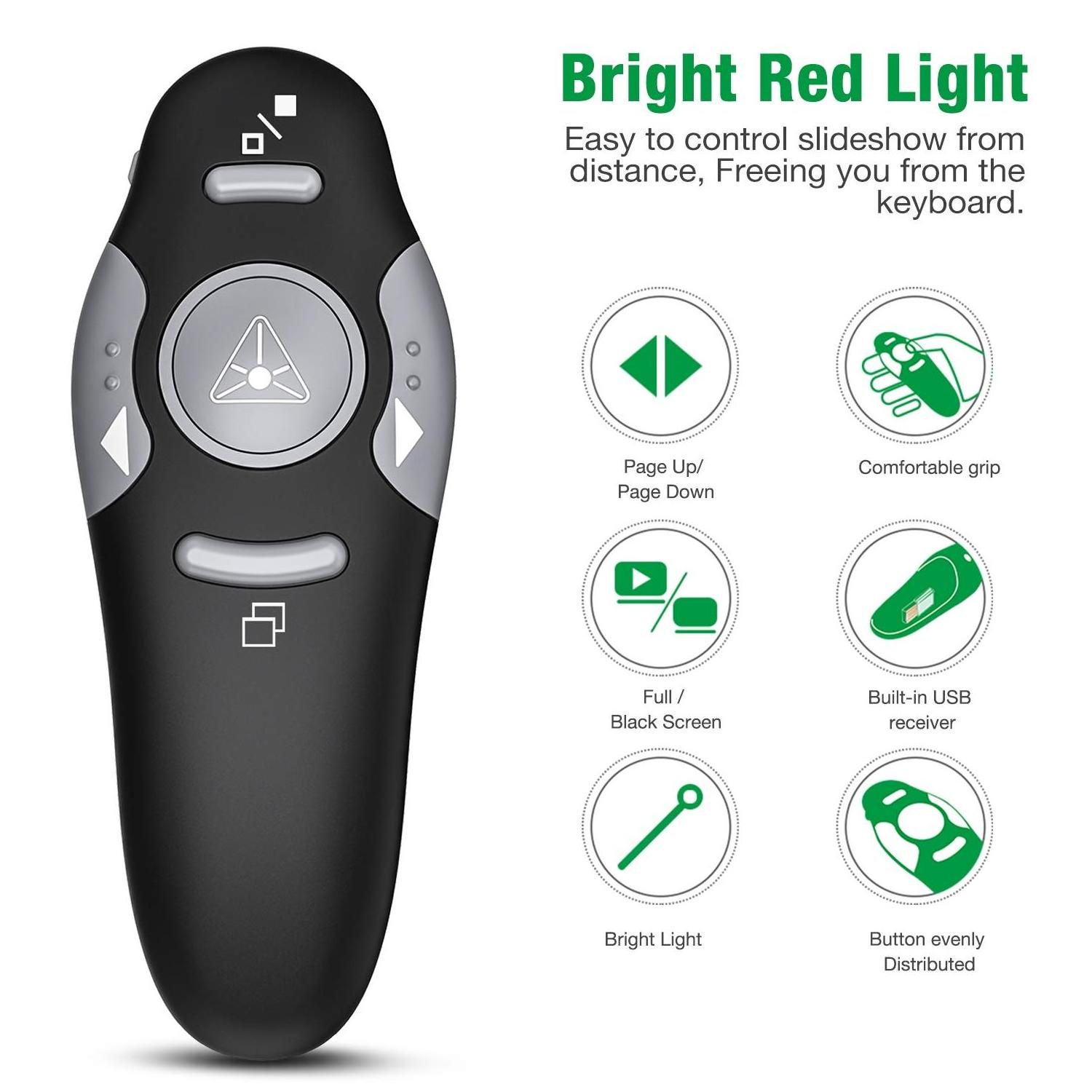 2.4G PPT Laser Presentation  Pointers Remote Control USB Wireless Presenter Powerpoint Clicker