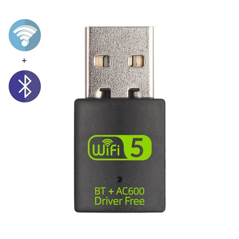 600Mbps USB WiFi Blue-tooth 5.0 Adapter 2 in 1 Dongle Dual Band 2.4G&5GHz USB WiFi 5 Network Wireless Wlan Receiver