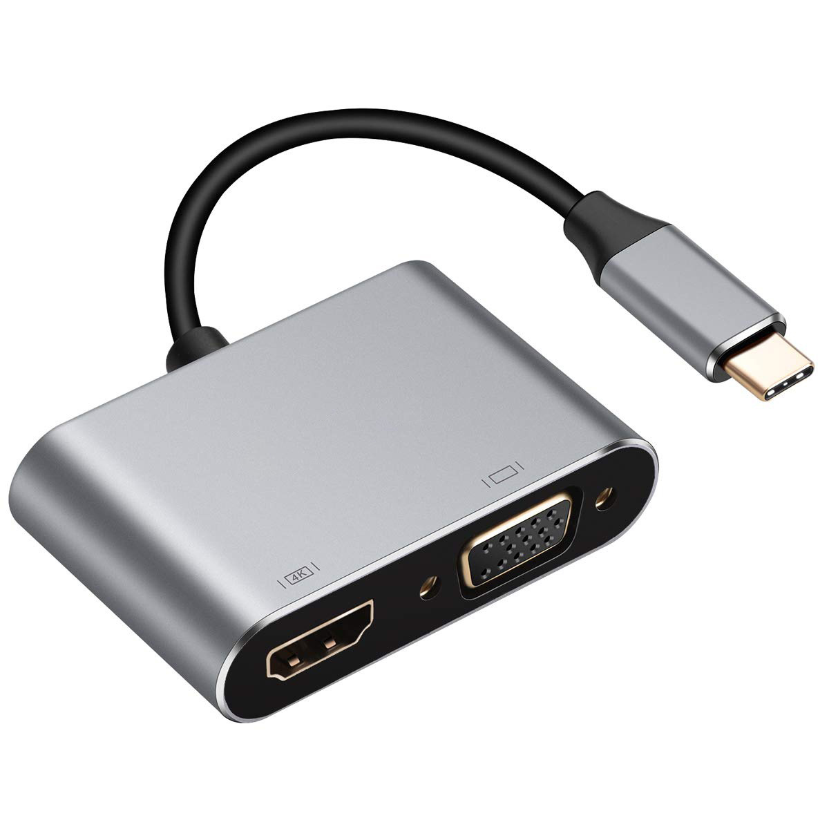 4 in 1 USB C Hub to VGA HDTV USB 3.0 Adapter PD Docking Station for Macbook Type c to VGA Hub Adapter