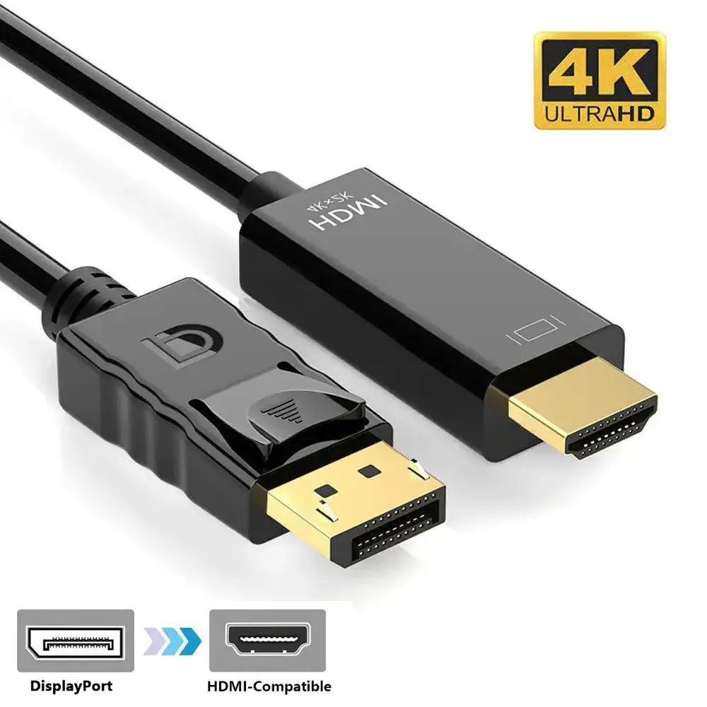 Wholesale DisplayPort To HDTV Converter 4K DisplayPort Adapter DP To HDMI Male To Male Cable