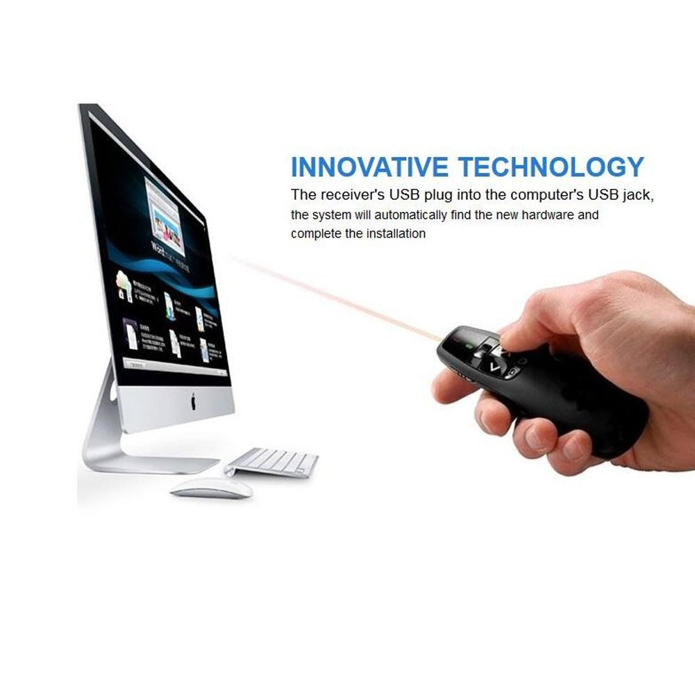 R400 2.4Ghz USB Wireless Presenter Red Lasers Pointer PPT Remote Control with Handheld Pointer for PowerPoint Presentation