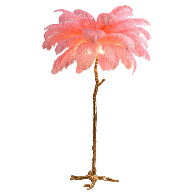 nordic luxury ostrich feather tree stand led floor lamp 1.5m 1.8m 2m home dekoration lamp for room