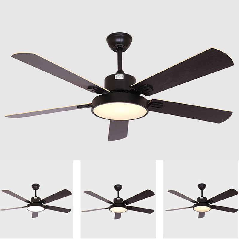 Farmhouse 52 inch 5 blade special led ceiling fans with led  light kit