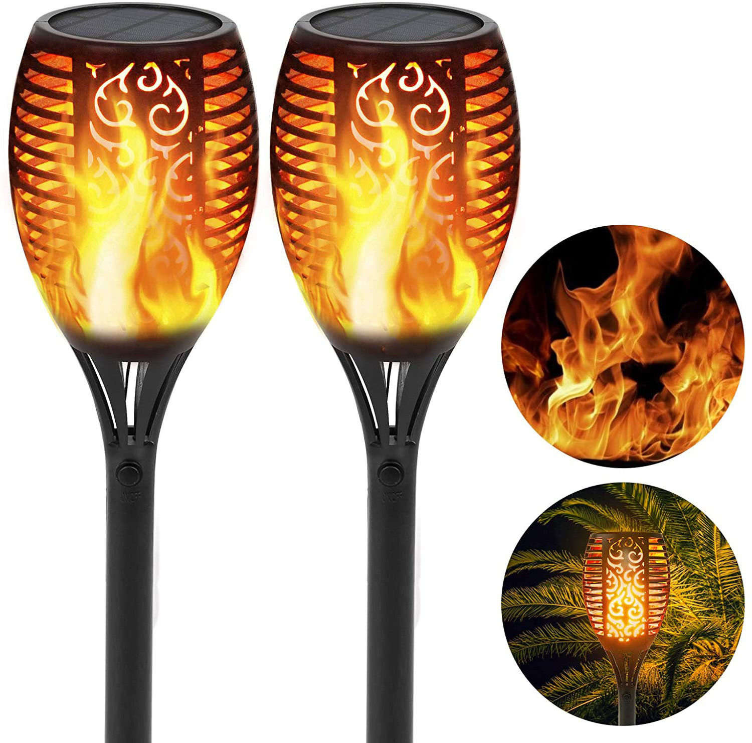 solar lanterns dancing flame tiki torch 96led	33 leds garden led flame solar light power bulb