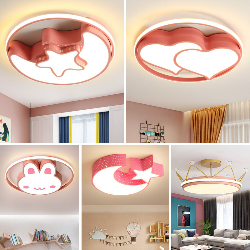 Children's Room Carton Bedroom Light Girl Dolphin Kitty Cat Butterfly Aircraft Light Creative Cute Pink Ceiling Light