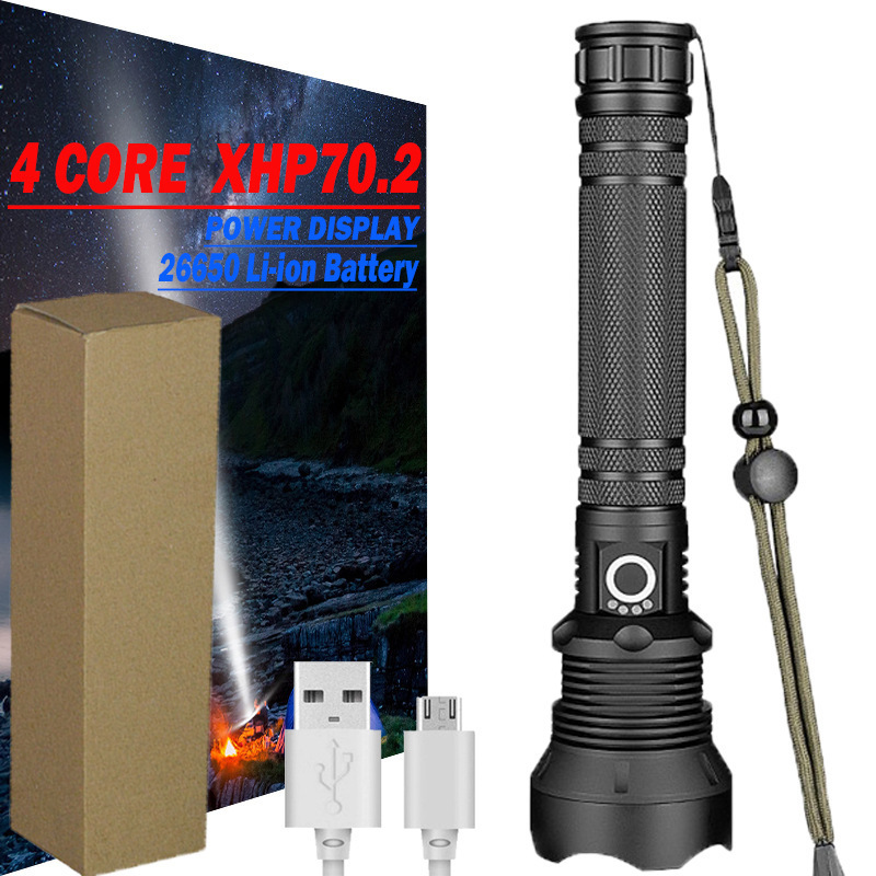 New Hot XHP70 LED Ultra Long Range 500M Flash Light 38000 Lumens Flashlight Most Powerful Torchers