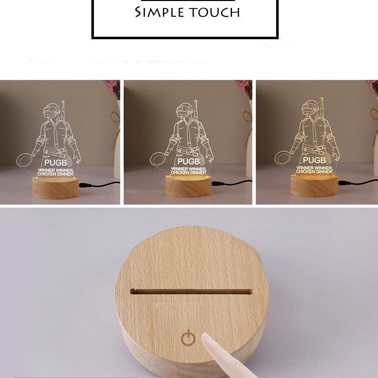 Lamp Base Led 3D Night Light USB Wooden Round and Oval Wood Base for Acrylic Electric 50 Decoration Plastic Switch Bedroom Led