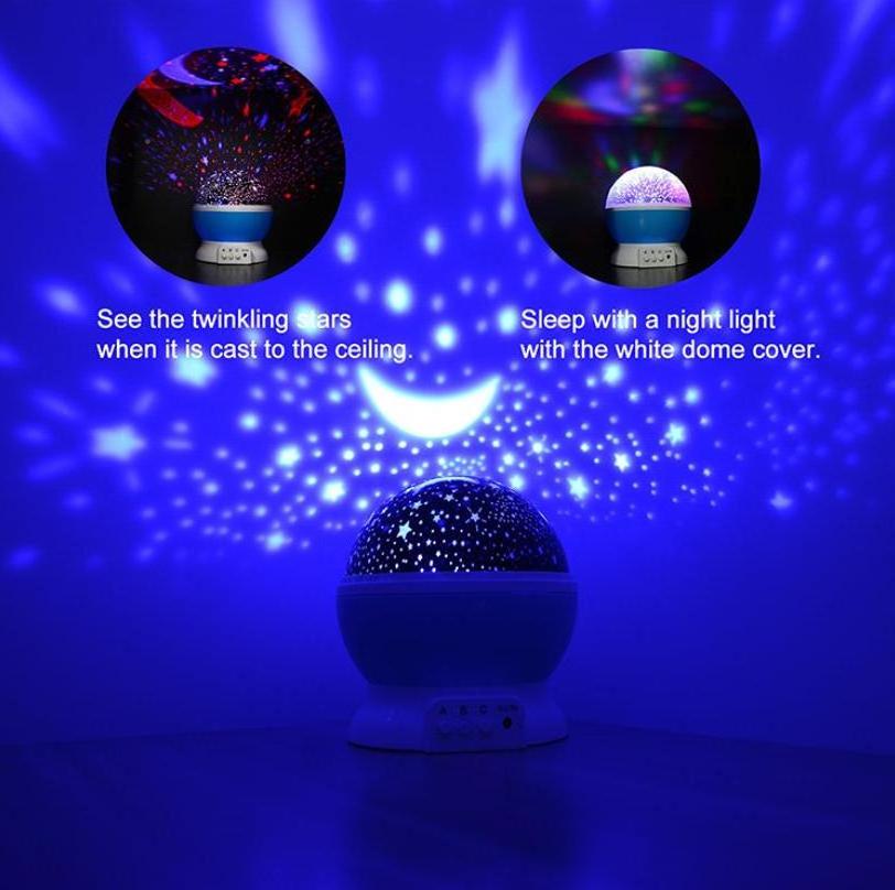 3D Popular Kid's Room Decor RGB Ocean Night fairy Dream Moon Star Lamp Master Starry Sky Projector Led Lamparas Light