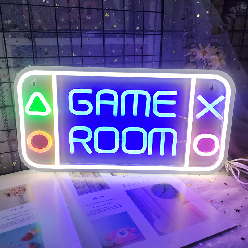 LED Game Room Neon Signs for Bedroom Wall Gaming Decor Room Decor Boys Teen Kids Gifts Party Bar Decorations Night Light