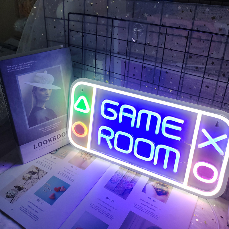 LED Game Room Neon Signs for Bedroom Wall Gaming Decor Room Decor Boys Teen Kids Gifts Party Bar Decorations Night Light