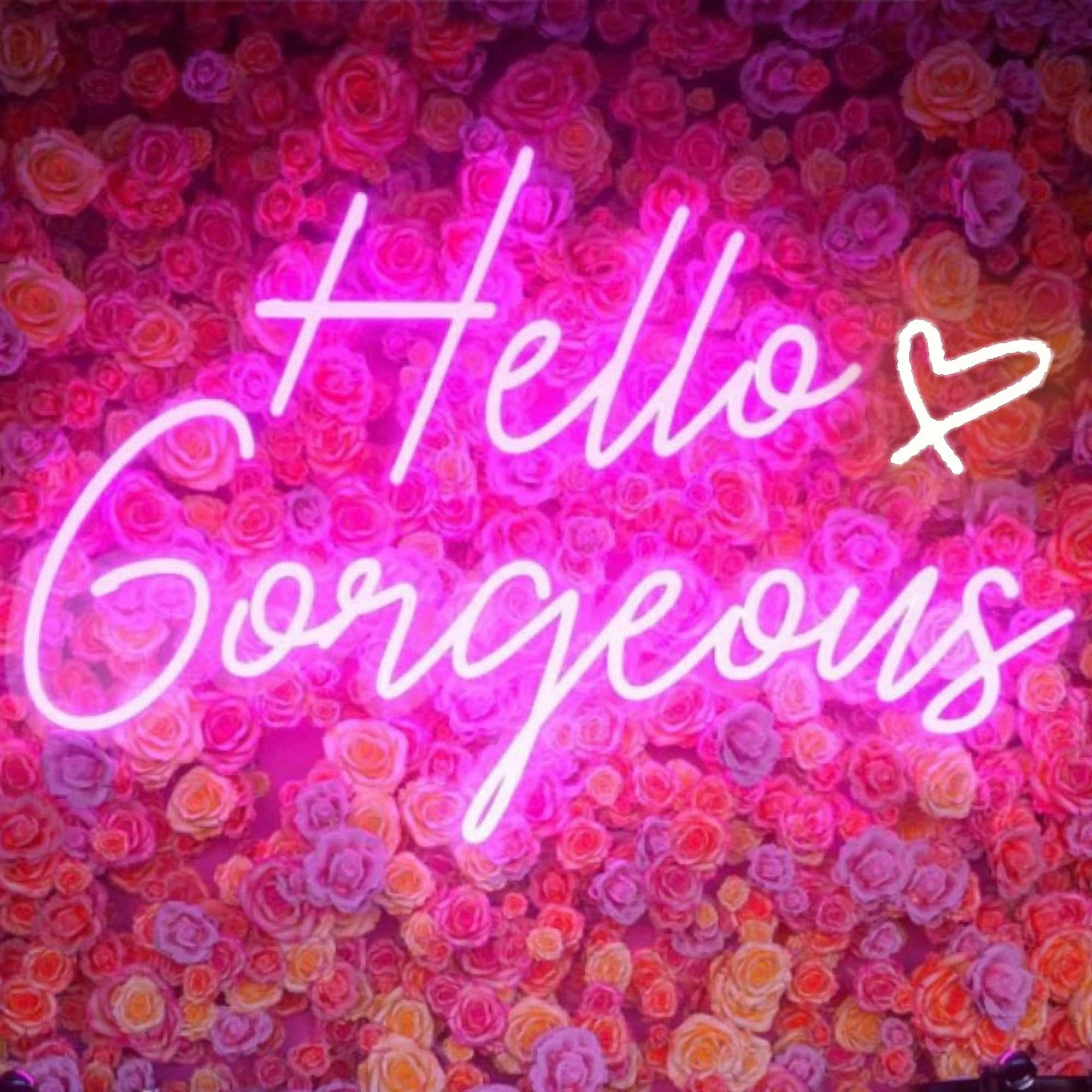 Hello Gorgeous Neon Sign Hello Beautiful Pink LED Neon Lights for Home Wedding Birthday Backdrop Bacelorette Party