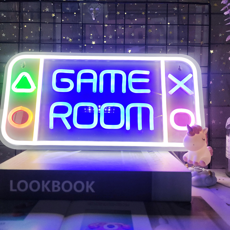 LED Game Room Neon Signs for Bedroom Wall Gaming Decor Room Decor Boys Teen Kids Gifts Party Bar Decorations Night Light