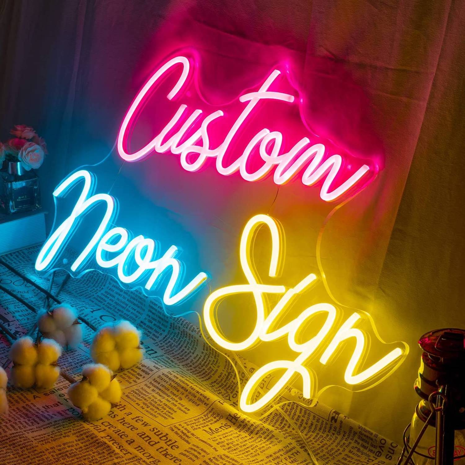 Custom Pink Neon Sign Salon Nails Decoration SPA Bar Shop Signage Pink LED Light For Room Wall Decor Office Business Light Party