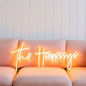 The Hennessys Family Name Design Neon Sign Custom LED Neon Light Wedding Name Board Party Wall Sign Ceremony Decors