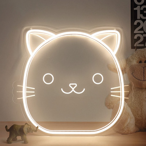 Dimmable Cute Cat Night Light for Kids 3D Art Kitty Nightlight for Baby Nursery Boy Girl Kawaii Animal LED Neon Lights Sign