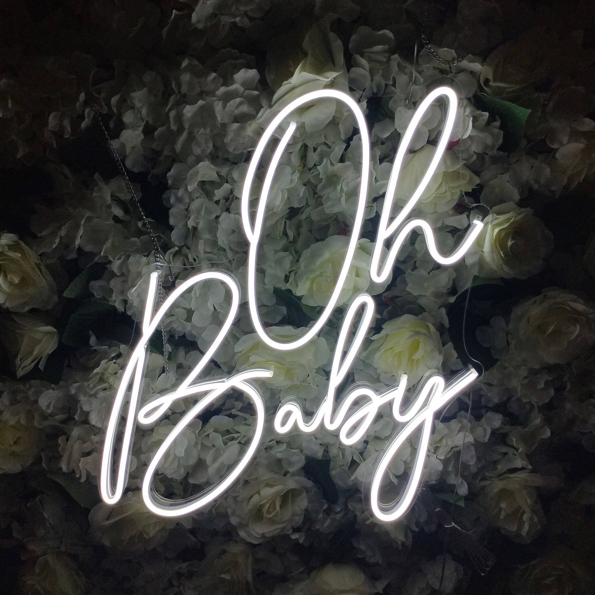 Custom Neon Sign Oh Baby Custom Baby Shower Neon Light Bedroom Wedding Led Neon Sign Wall Decor Name Sign