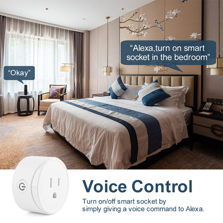 US Standard WiFi Mini Smart Plug Remote Control Socket Timer Function Home Appliances Amazon Alexa Google Home USA Socket