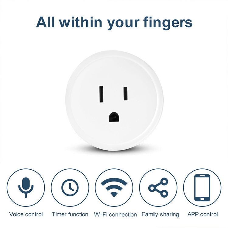 US Standard WiFi Mini Smart Plug Remote Control Socket Timer Function Home Appliances Amazon Alexa Google Home USA Socket