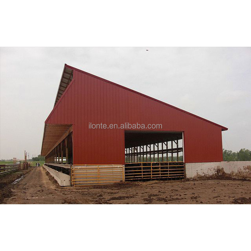 Structure Dairy Cow Shed Farm House Barn Shed Livestock Cattle Shed Buildings Construction Light Prefab Steel Low Cost Modern