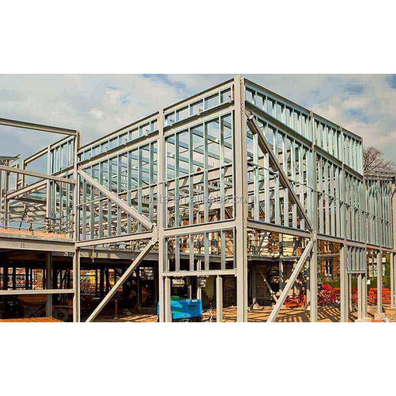 Factory price low cost commercial office steel structure workshop industrial metal shed 1000m2 construction two storey warehouse