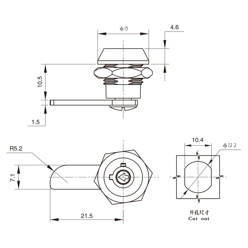 ilooklock Mini Zinc Alloy Cam Lock Small Quarter Turn Cam Lock Compact Zinc Alloy Cam Latch