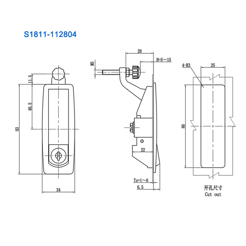 High security panel lock for trailer sealed lever latch compression latch