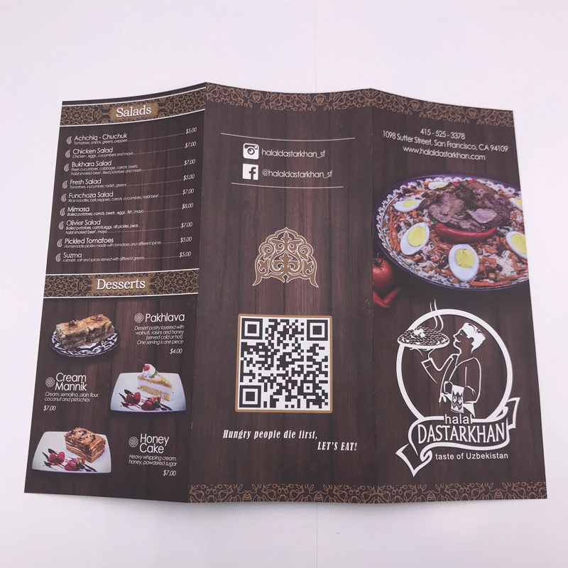 Factory Custom Color Softcover Food Recipe Book/Booklet /Cookbook/Restaurant Menu Printing